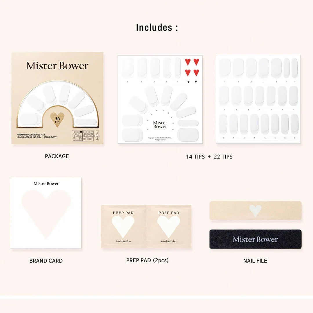 [Mister Bower] Volume Gel Nail – White French - Image 12