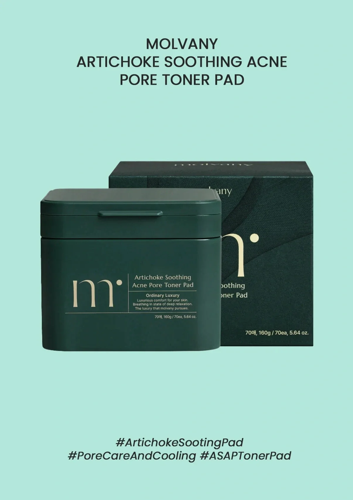 [MOLVANY] Artichoke Soothing Acne Pore Toner Pad 160ml (70 Pads)