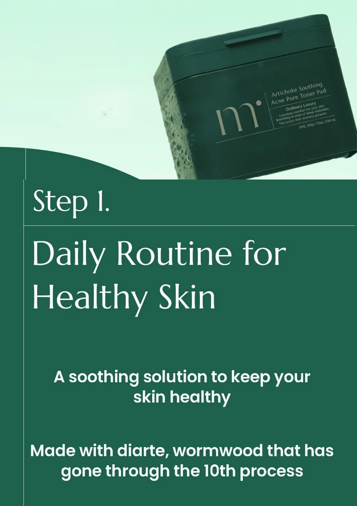 [MOLVANY] Artichoke Soothing Acne Pore Toner Pad 160ml (70 Pads) - Image 3