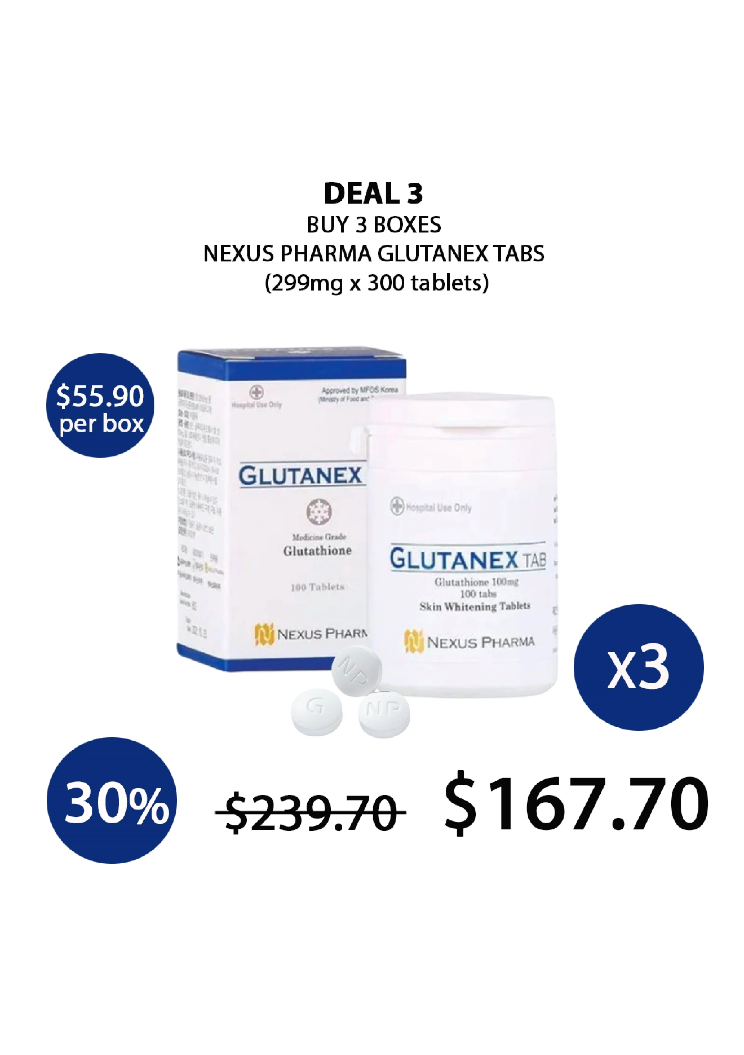 [NEXUS PHARMA] Glutanex Medicine Grade Glutathione Tablets (1 Box = 100mg x 100 Tablets) - Image 18