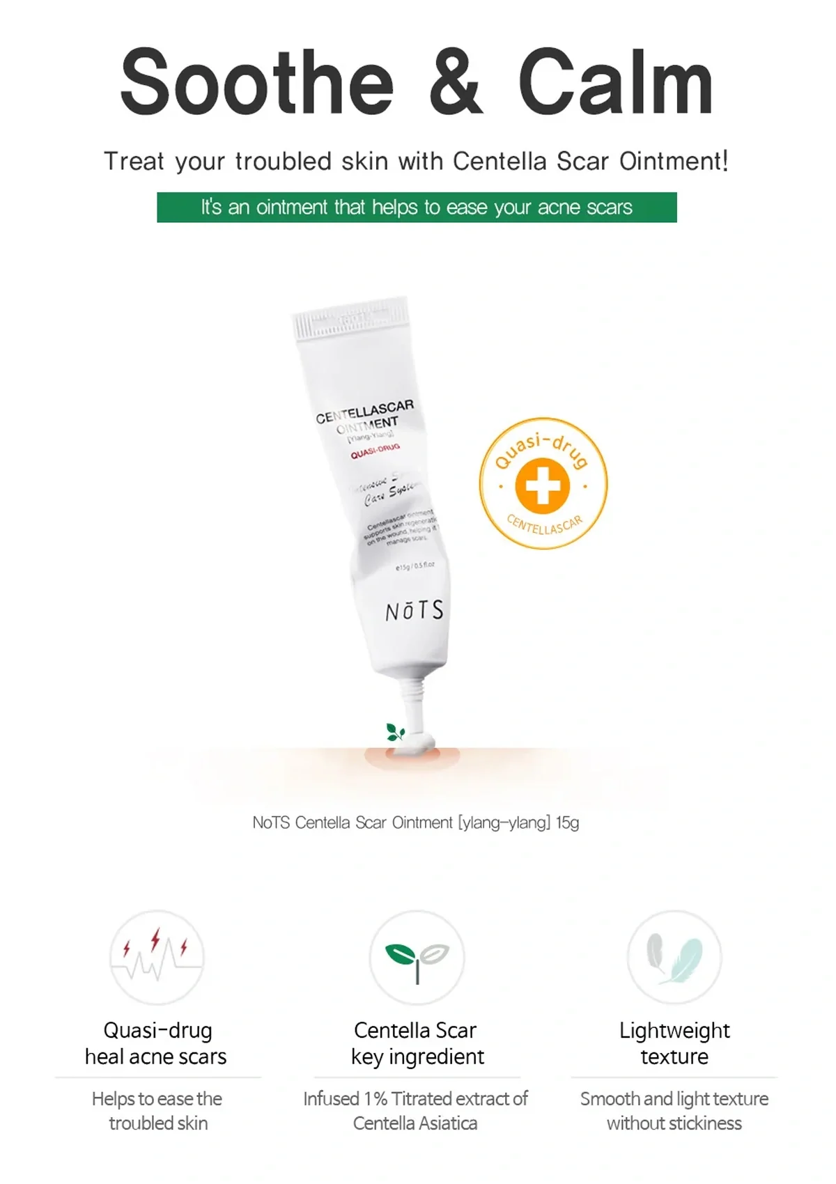[NOTS] Centella Scar Ointment [Ylang-Ylang] 15g - Image 4