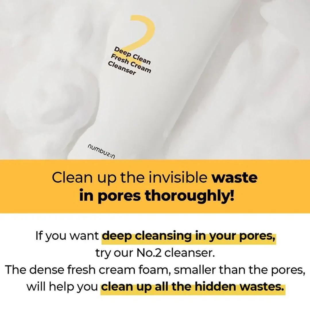 [NUMBUZIN] No.2 Deep Clean Fresh Cream Cleanser 120ml - Image 4