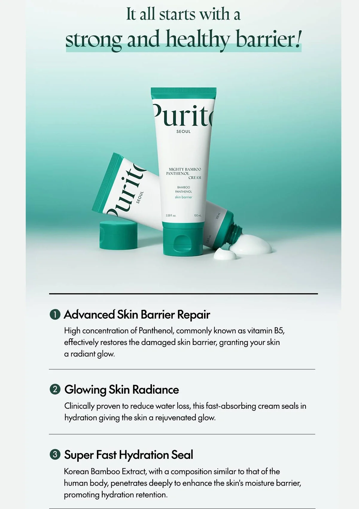 [PURITO SEOUL] Mighty Bamboo Panthenol Cream 100ml - Image 5