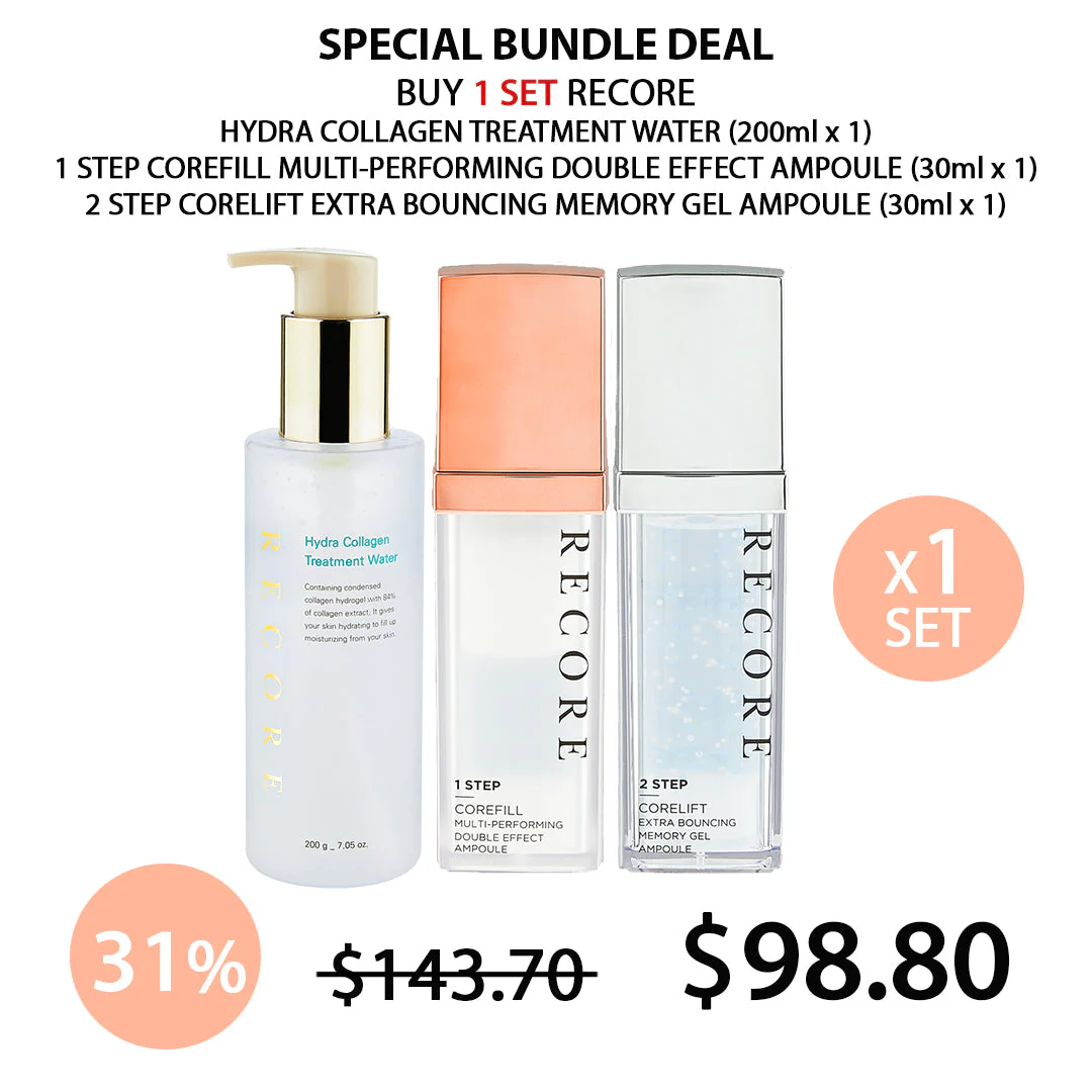 [RECORE] Ampoule Special Set + Hydra Collagen Treatment Water 200ml - Image 4