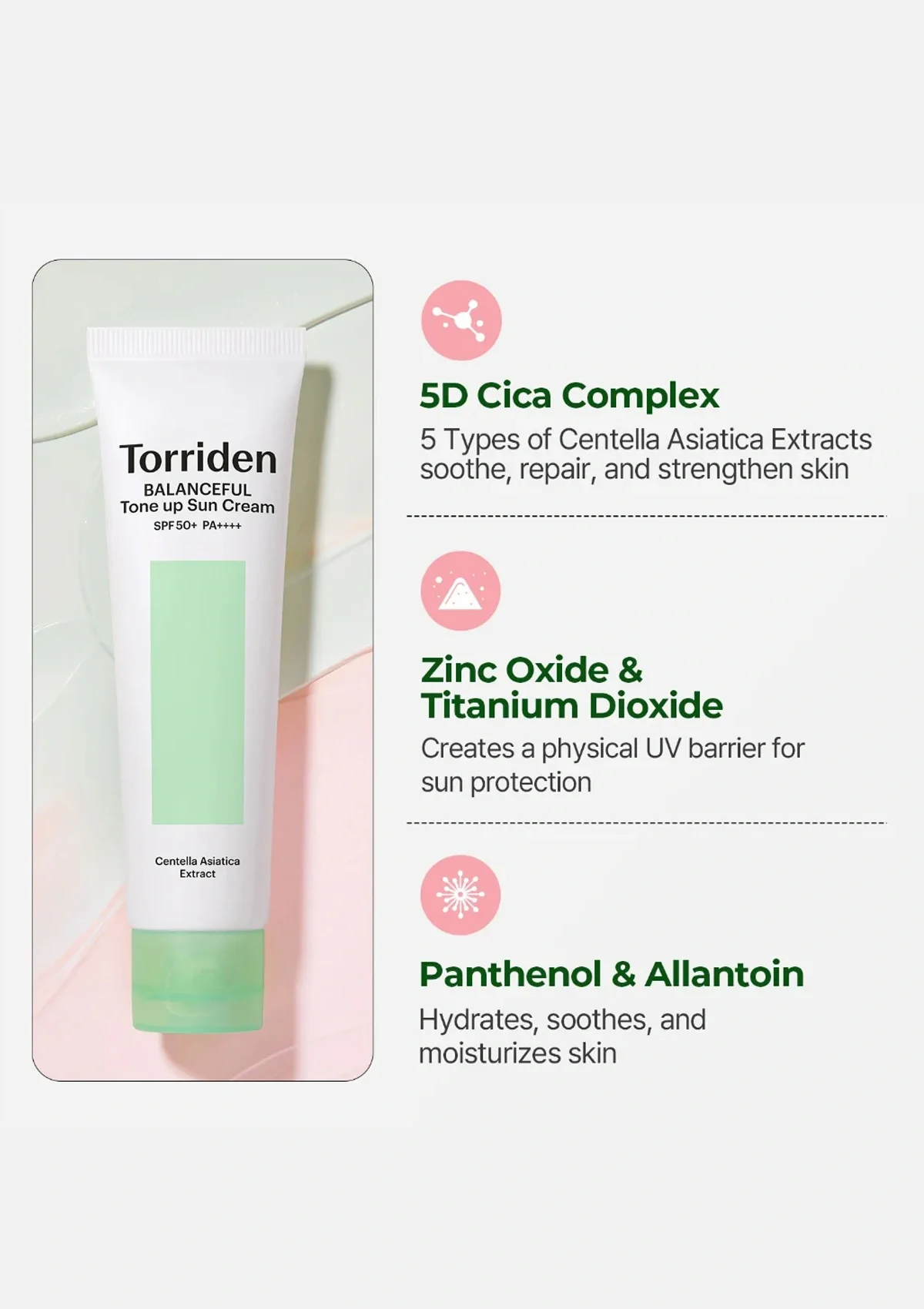[TORRIDEN] Balanceful Cica Tone-up Sun Cream SPF 50+ PA++++ 60ml - Image 4