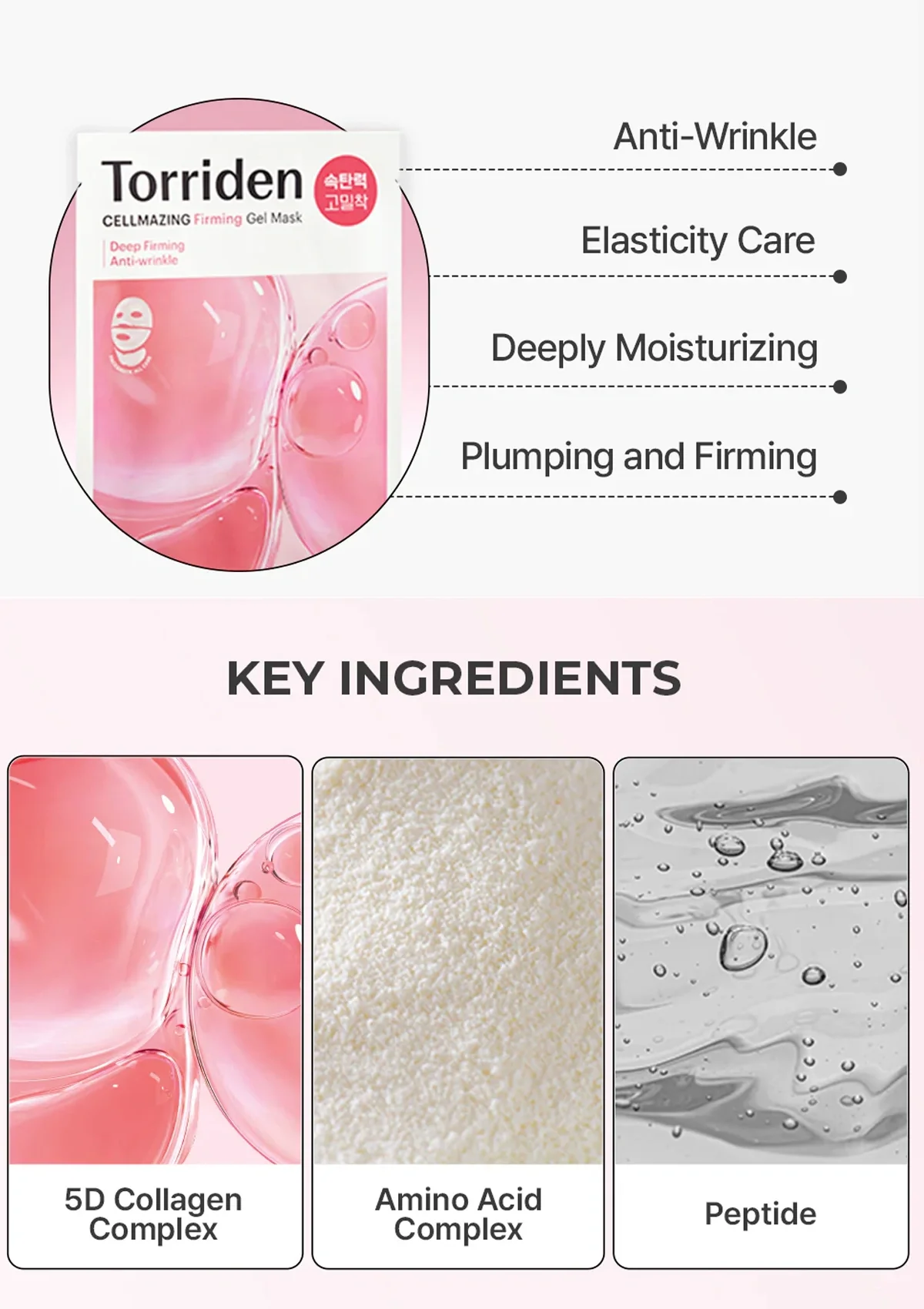 [TORRIDEN] Cellmazing Low Molecular Collagen Firming Gel Mask (1 Box = 45g x 4 Sheets) - Image 10