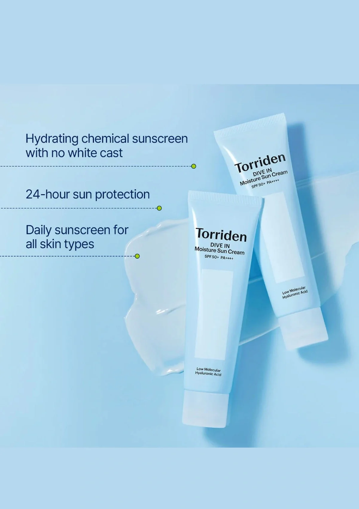 [TORRIDEN] Dive In Low Molecular Hyaluronic Acid Moisture Sun Cream SPF 50+ PA++++ 60ml - Image 7