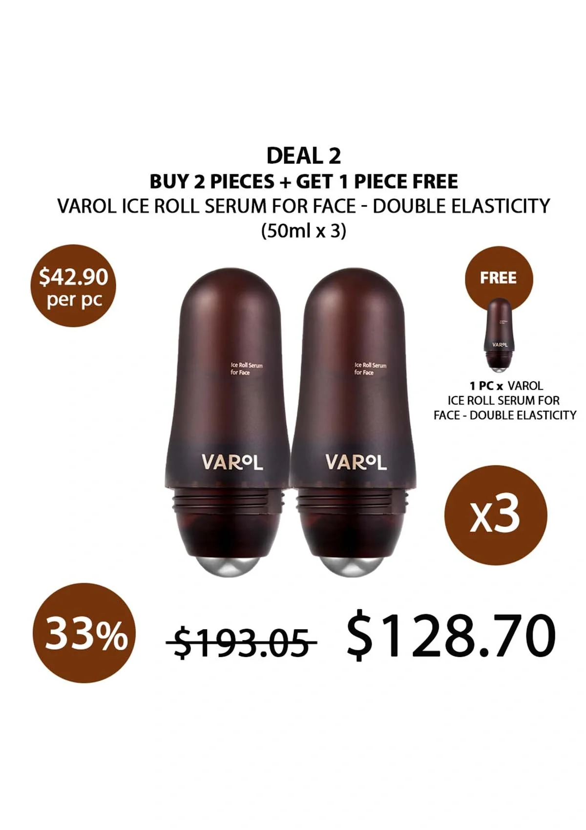 [VAROL] Ice Roll Serum for Face — Double Elasticity 50ml - Image 22
