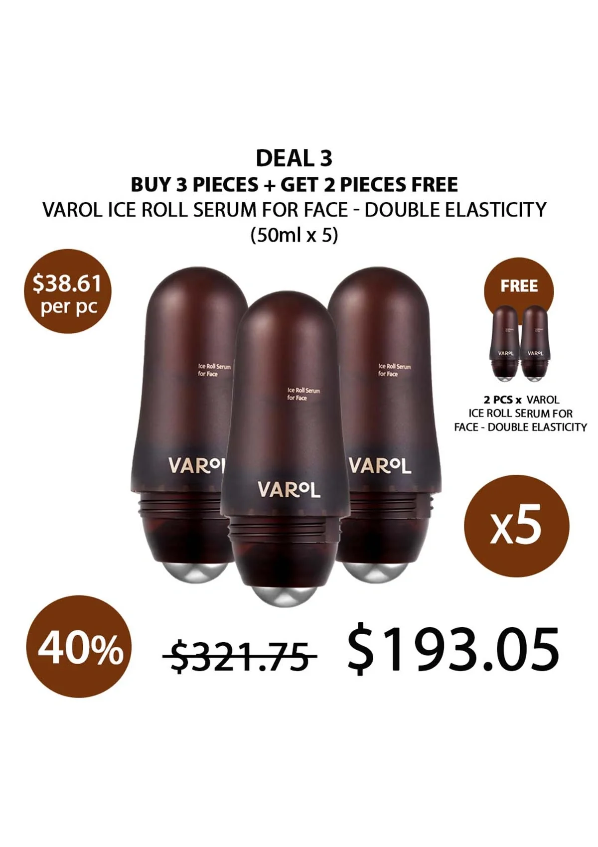 [VAROL] Ice Roll Serum for Face — Double Elasticity 50ml - Image 23