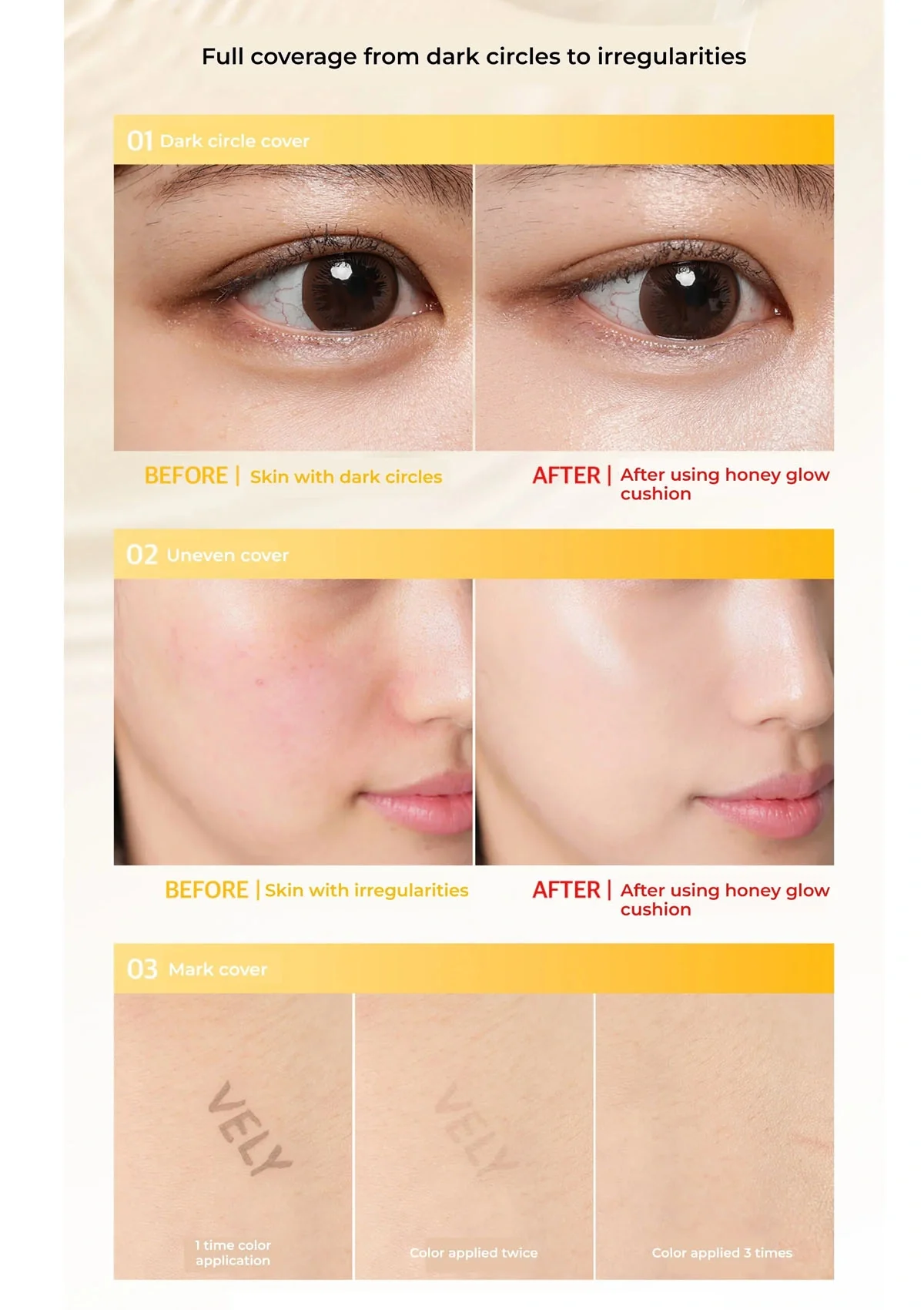 [VELY VELY] Aura Honey Glow Cushion SPF 50+ PA+++ 15g - Image 18
