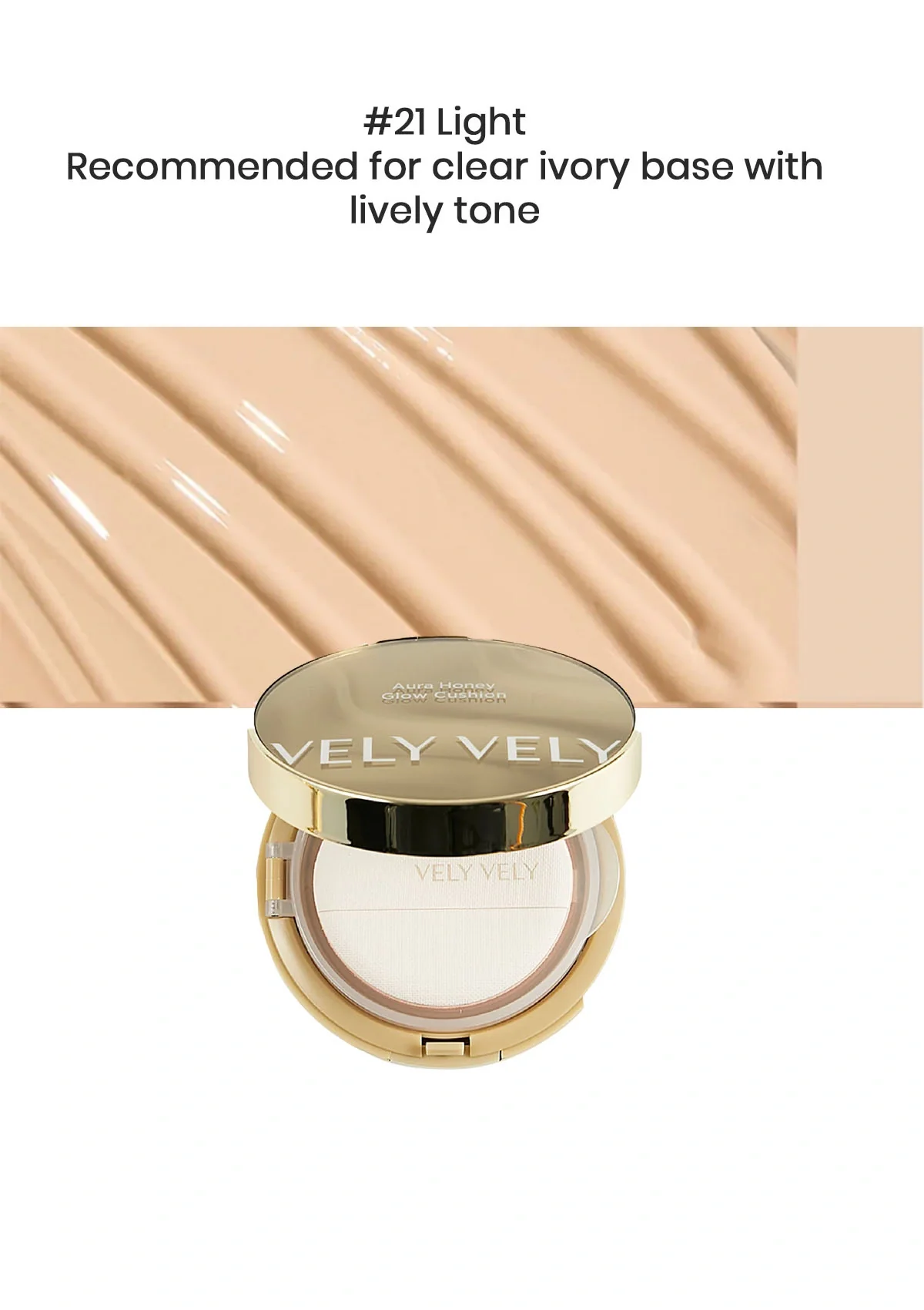 [VELY VELY] Aura Honey Glow Cushion SPF 50+ PA+++ 15g - Image 21