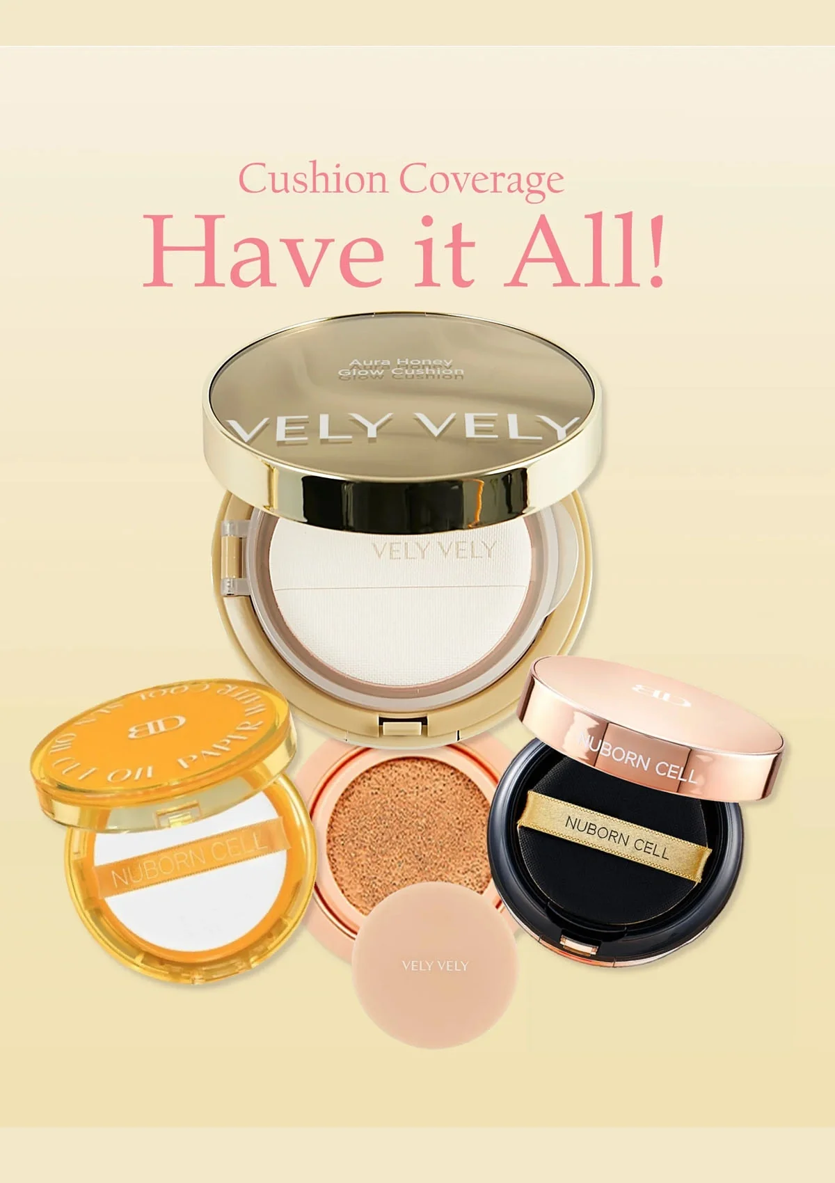[VELY VELY] Aura Honey Glow Cushion SPF 50+ PA+++ 15g - Image 4