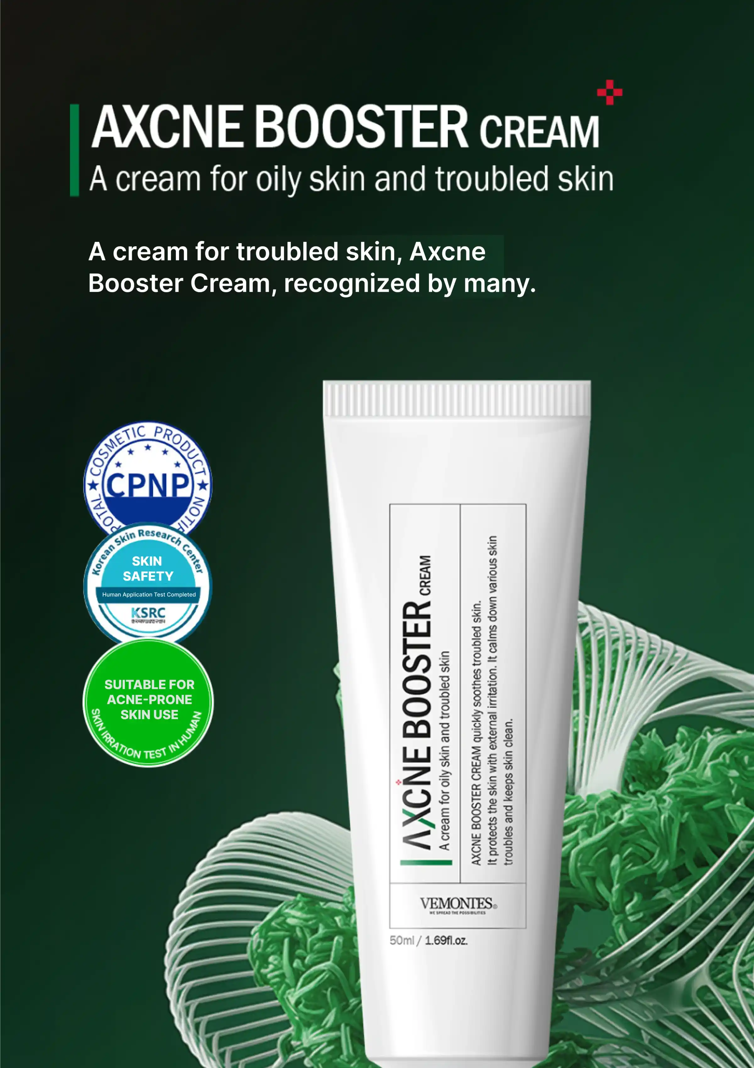 [VEMONTES] Axcne Booster Cream 50ml | Cream Mask 150ml - Image 4